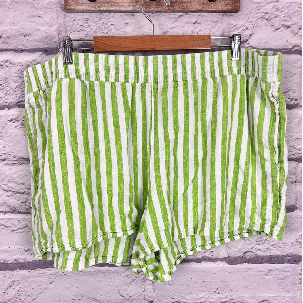 Old Navy Womens 2X Coastal Resortwear Preppy Nautical Linen Beach Pull On Shorts - Picture 3 of 10